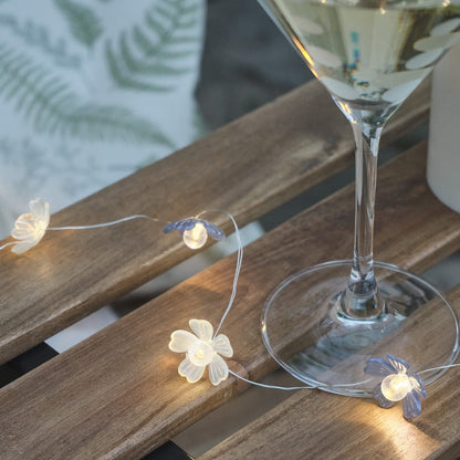 Blue Haze Flower Outdoor Battery Micro Lights