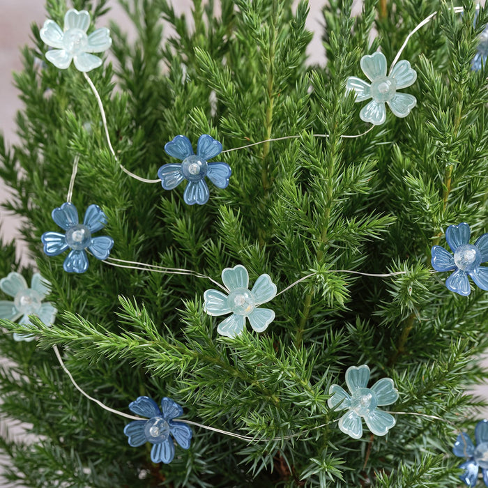 Blue Haze Flower Outdoor Battery Micro Lights