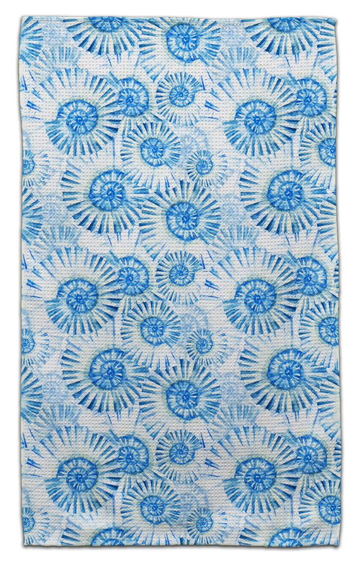 Blue Nautilus Waffle Weave Towel - CJ Bella Co.