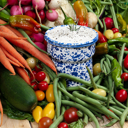 Blue Splatter Enamelware Dip Chiller