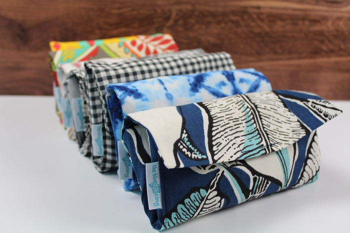 Blue Tie Dye Folding Shopping Tote