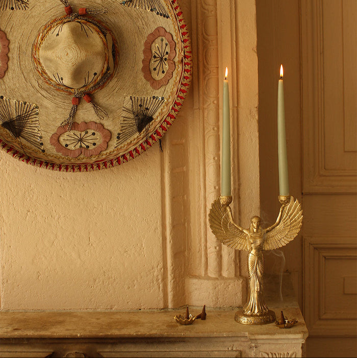 Brass Phoenix Taper Candle Holder