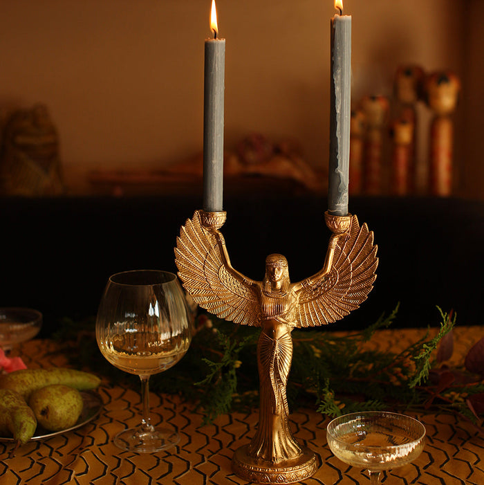 Brass Phoenix Taper Candle Holder
