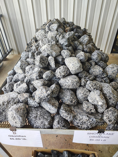 This is a picture of the Snowflake Obsidian in natural outdoor light