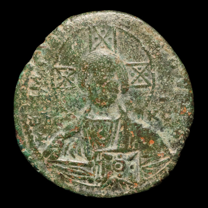 Byzantine Empire, Anonymous (Portrait of Christ), Bronze Follis - 976 to 1028 CE - Byzantine Empire