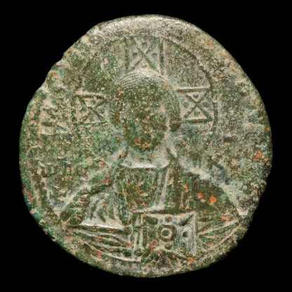 Byzantine Empire, Anonymous (Portrait of Christ), Bronze Follis - 976 to 1028 CE - Byzantine Empire