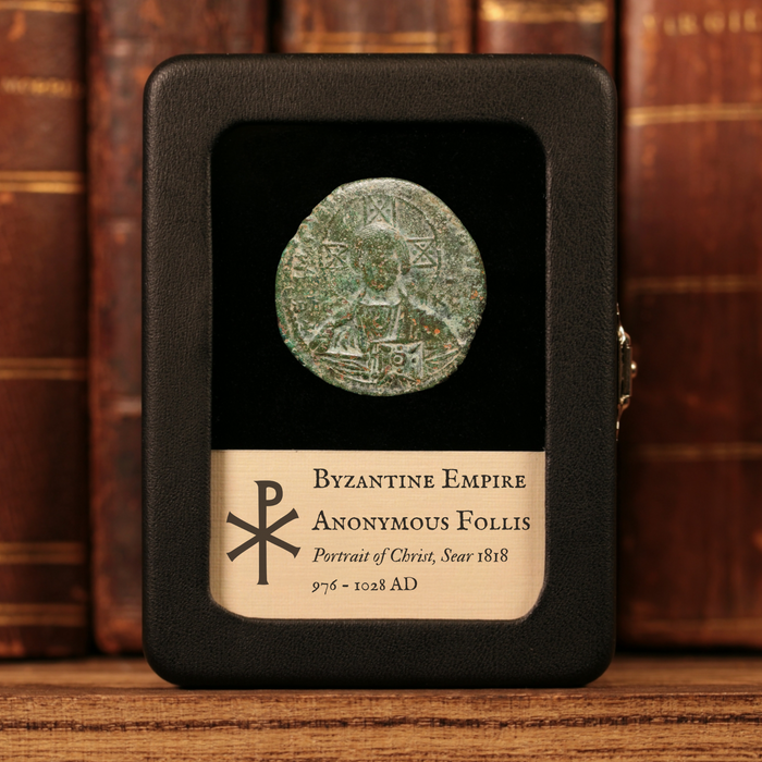 Byzantine Empire, Anonymous (Portrait of Christ), Bronze Follis - 976 to 1028 CE - Byzantine Empire