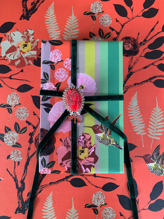 Camellia Stripe Wrapping Paper