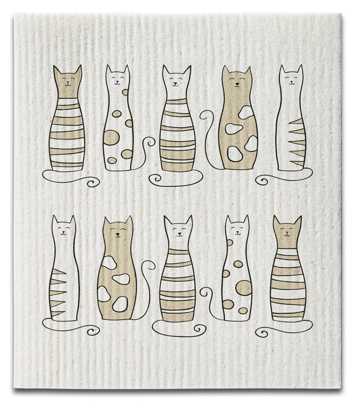 Cat Gold Skinny Swedish Dishcloth