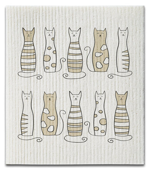 Cat Gold Skinny Swedish Dishcloth