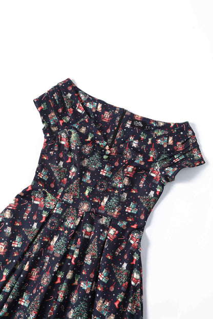 Lily Cats At Christmas Circle Dress