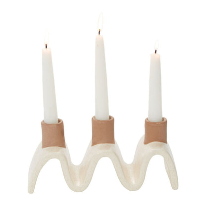 Ceramic Triple Taper Candle Holder