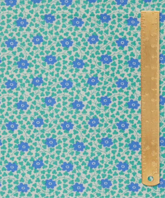 Chelsea Flower by Liberty Fabrics in Blue Green