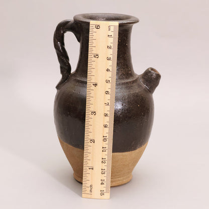 China, Qing Dynasty, Black Glazed Earthenware Pitcher - c. 1800s CE - Imperial China