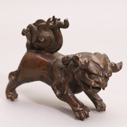 China, Qing Dynasty, Cast Bronze Guardian Lion Figurine - c. 1800s CE - Imperial China