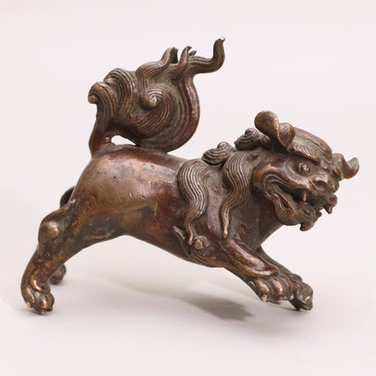 China, Qing Dynasty, Cast Bronze Guardian Lion Figurine - c. 1800s CE - Imperial China