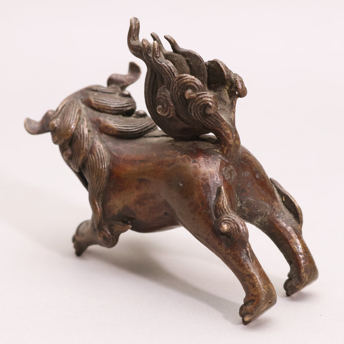 China, Qing Dynasty, Cast Bronze Guardian Lion Figurine - c. 1800s CE - Imperial China