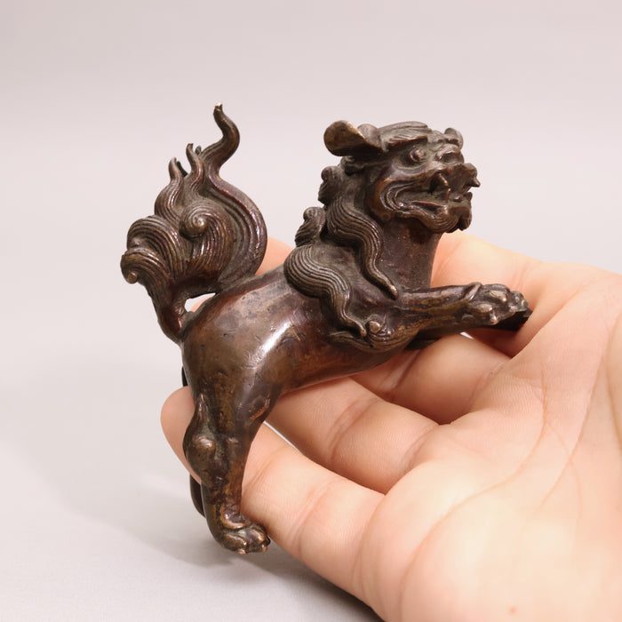 China, Qing Dynasty, Cast Bronze Guardian Lion Figurine - c. 1800s CE - Imperial China