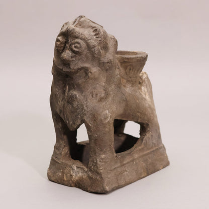 China, Qing Dynasty, Guardian Lion Candle Stand (Molded Pottery) - c. 1700s CE - Imperial China