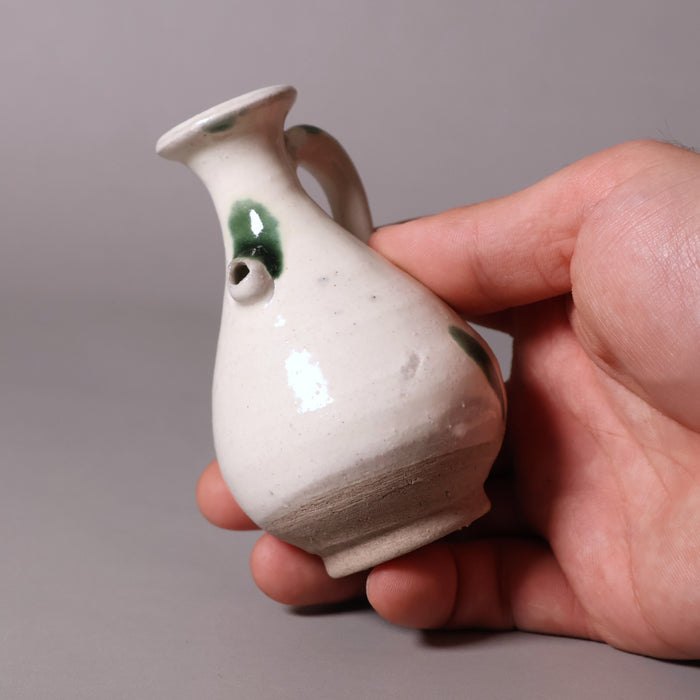 China, Qing Dynasty, Small White Glazed Earthenware Pitcher - c. 1700s CE - Imperial China