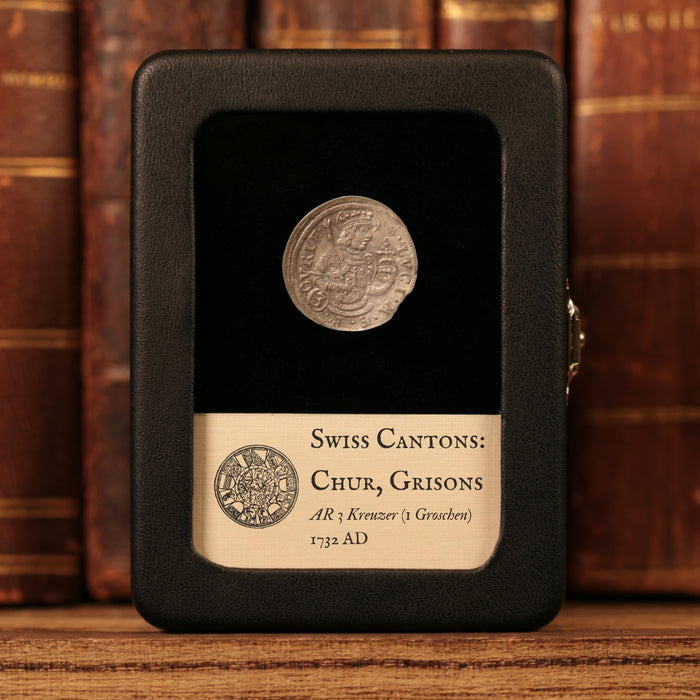 City of Chur, Emperor Charles VI, AR 3 Kreuzer - 1732 CE - Switzerland