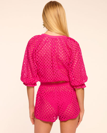 Rashida Cutout Eyelet Coverup Top