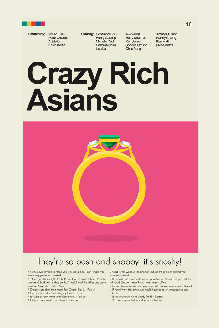 Crazy Rich Asians Inspired Mid-Century Modern Print | 12"x18" or 18"x24" Print only