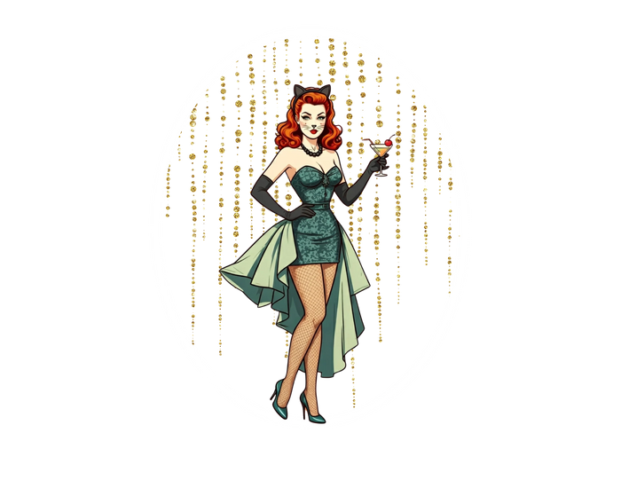Crimson Enchantress: Bewitching Pinup Halloween Tee