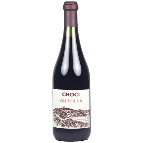 Croci Valtolla red wine bottle, dark glass with cream label