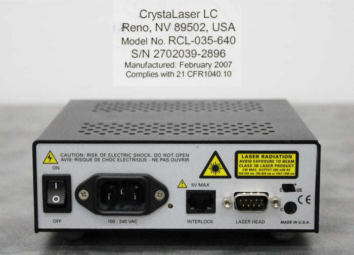CrystaLaser CL-2000 Diode Pumped Crystal Laser Power Supply