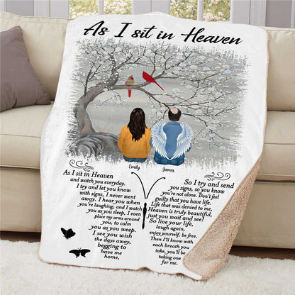 Custom Personalized Memorial Blankets As I Sit In Heaven Clipart