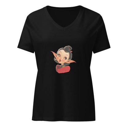 Cute Girl Vampire V-neck Tee - Whippie's