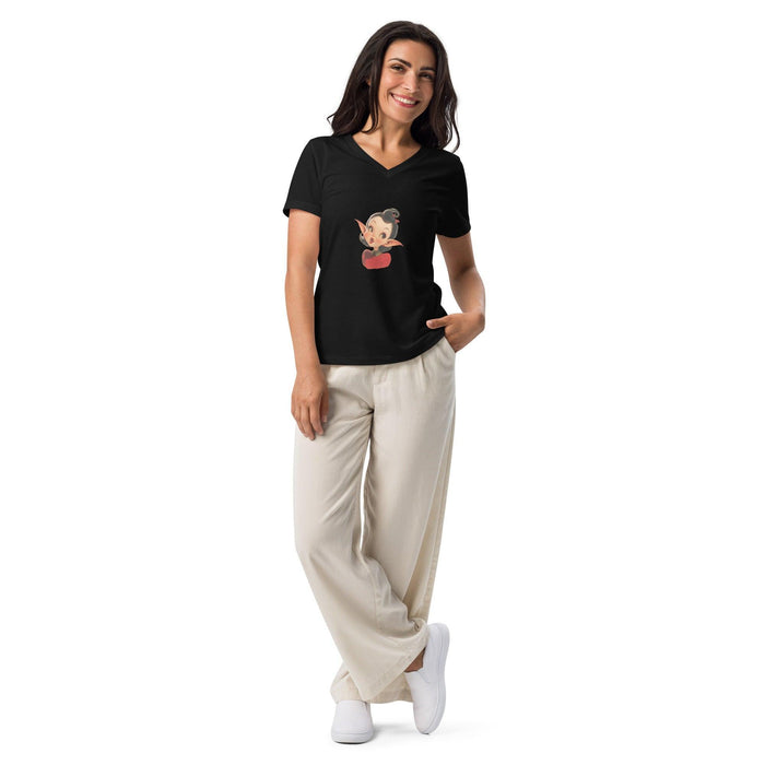 Cute Girl Vampire V-neck Tee - Whippie's