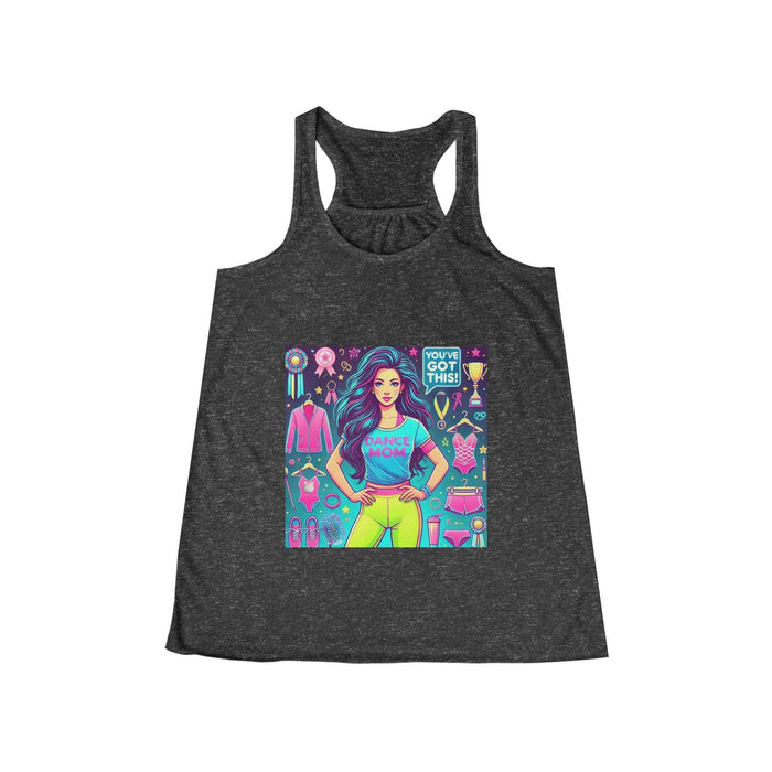 Dance Mom: You've Got This - Brunette Mom - Parted Hair - Women's Flowy Racerback Tank - Whippie's