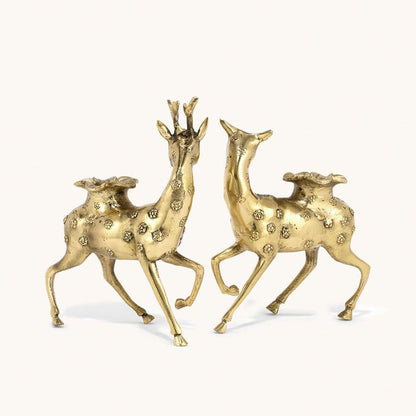 Deer Taper Candle Holder -  Recycled Brass