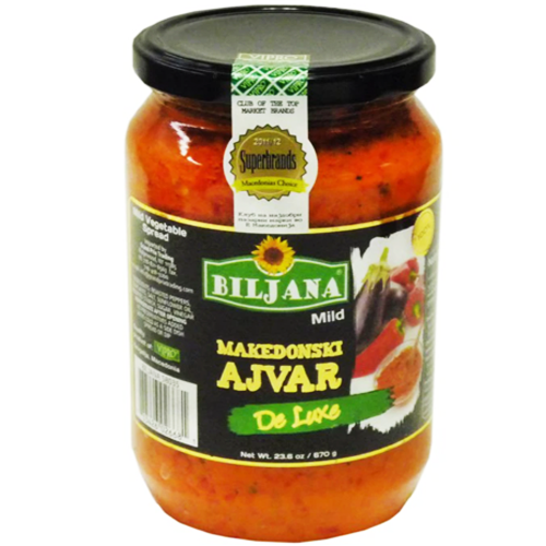 Deluxe Ajvar MILD 670g (Biljana) - MezeHub