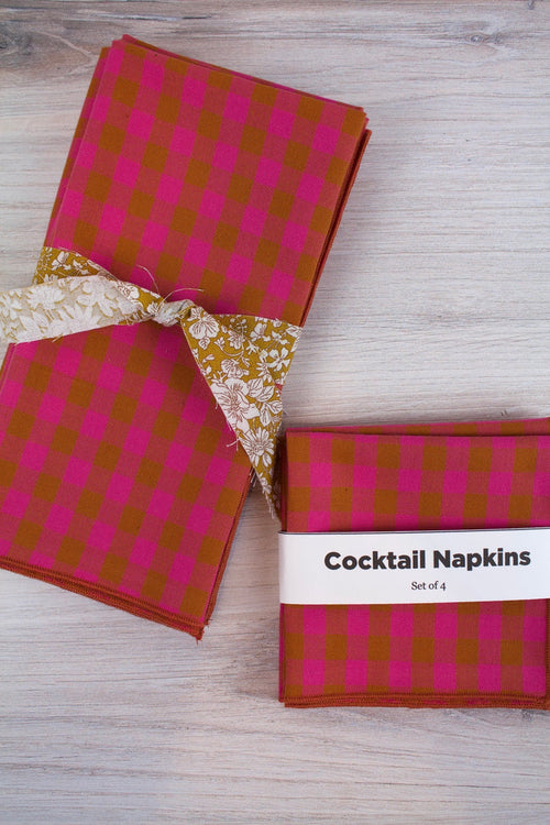 Dragonfruit Woven Gingham Napkins