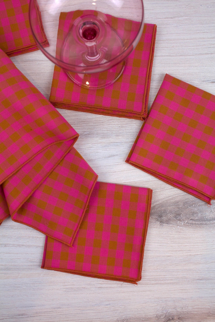 Dragonfruit Woven Gingham Napkins