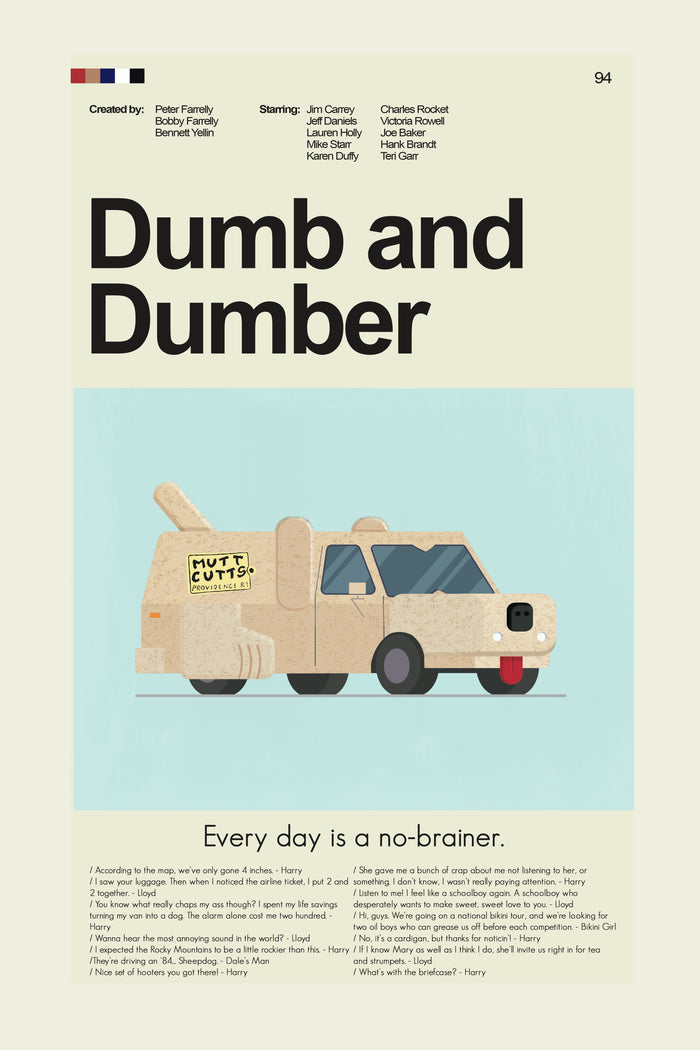 Dumb and Dumber Inspired Mid-Century Modern Print | 12"x18" or 18"x24" Print only
