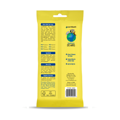 Earthbath Eye Wipes 30ct Cat & Dog