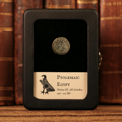 Egypt, King Ptolemy III, AE Dichalkon, Zeus & Eagle - 246 to 222 BCE - Ptolemaic Egypt