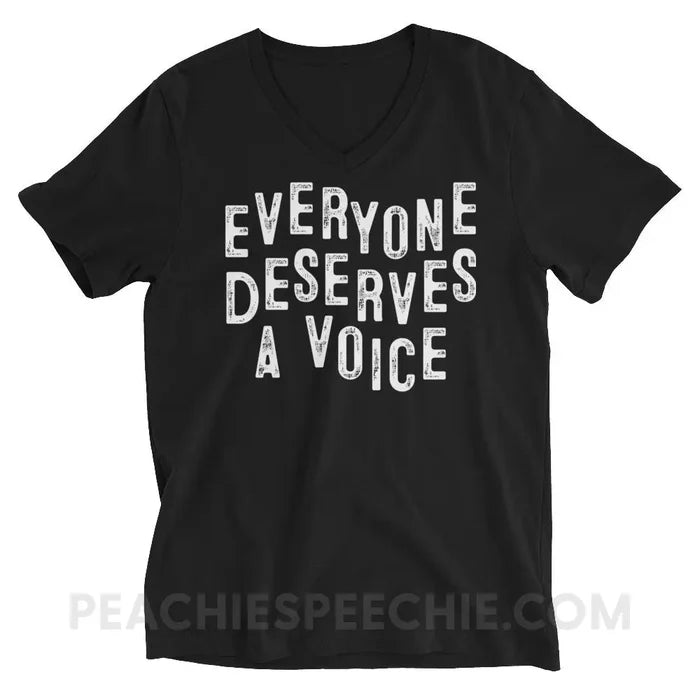 Everyone Deserves A Voice Soft V-Neck - S - T-Shirts & Tops peachiespeechie.com