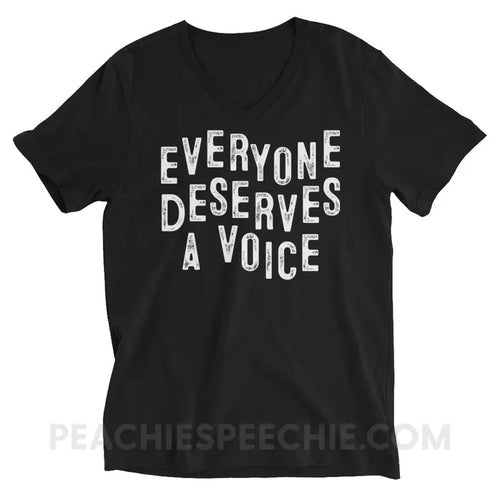 Everyone Deserves A Voice Soft V-Neck - S - T-Shirts & Tops peachiespeechie.com