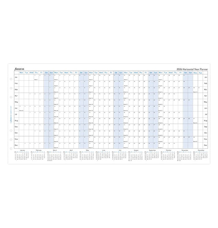 Filofax - 2026 Dated A5 Size Yearly Refills