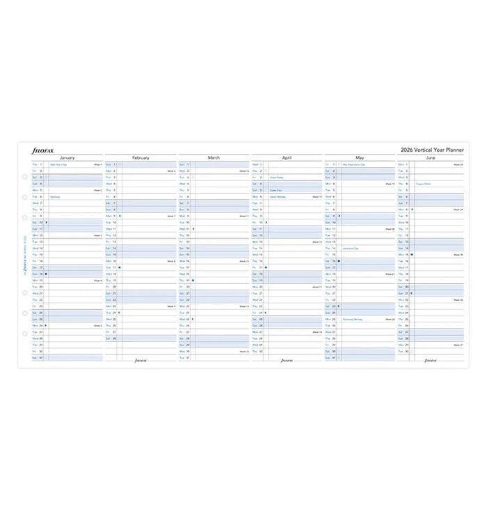 Filofax - 2026 Dated A5 Size Yearly Refills