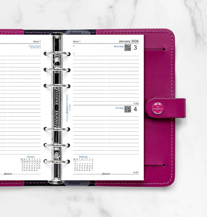 Filofax - 2026 Dated Personal Size Daily Refills