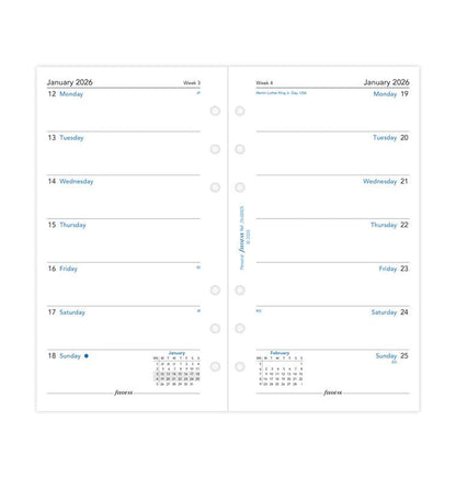Filofax - 2026 Dated Personal Size Weekly Refills