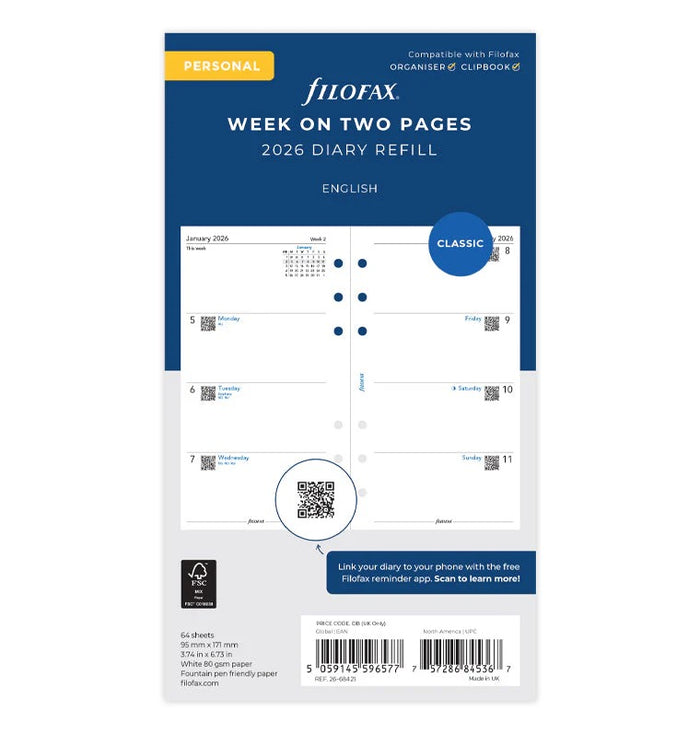 Week On Two Pages Diary - English
