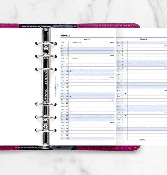 Filofax - 2026 Dated Personal Size Yearly Refills