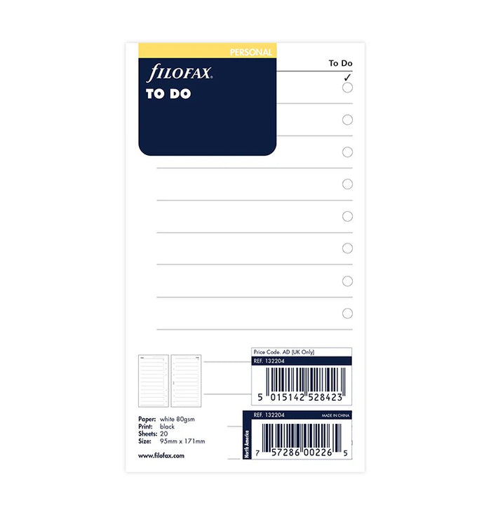 Filofax - Personal Size Paper Refills